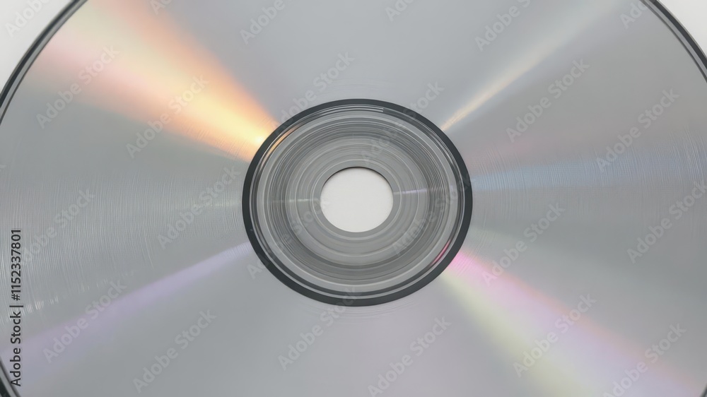 Close-up of blank silver CD ROM disc mockup, ready for design, illustration,device Close-up of blank silver CD ROM disc mockup, ready for design, illustration,device