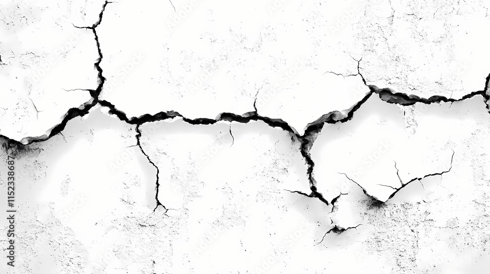 Abstract grunge black and white distressed texture background. Fissure. Illustration