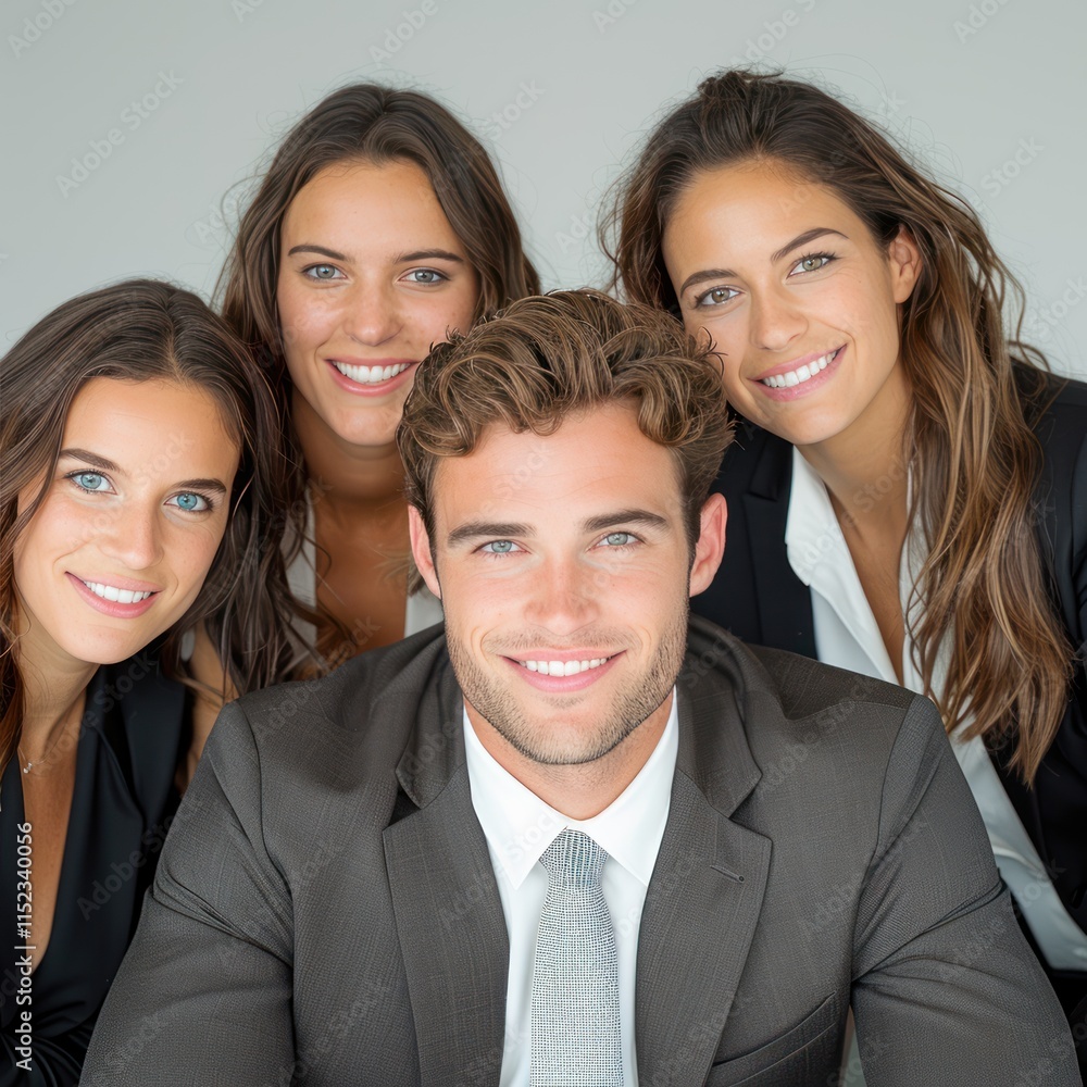 Successful Business Team Showcasing Collaboration in Productive Environment - Office Group Portrait Successful Business Team Showcasing Collaboration in Productive Environment - Office Group Portrait
