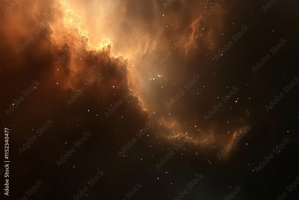 Fototapeta premium Cosmic Cloudscape: A Tapestry of Stars, Nebulae, and Interstellar Dust
