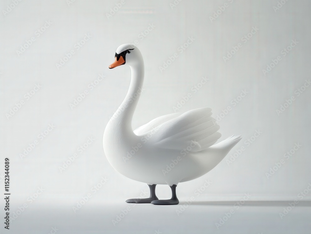 Obraz premium a single white swan