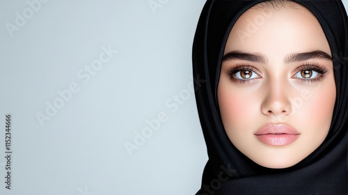 Professional Muslim Woman in Hijab: Portrait on White Background