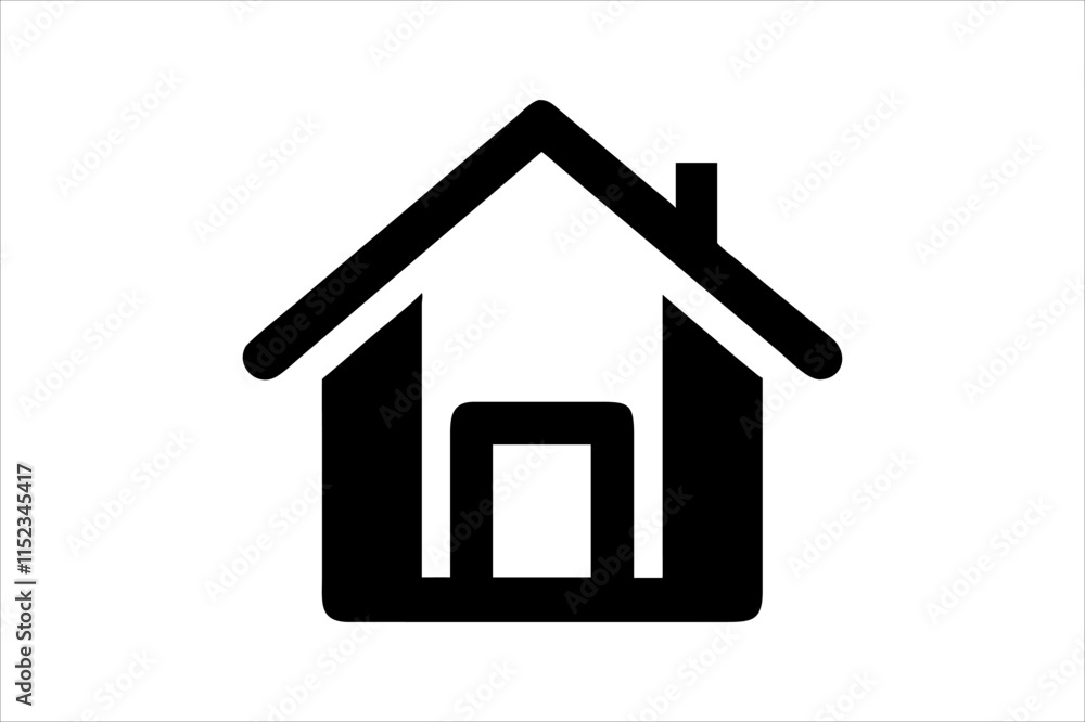Simple monochrome house icon set Simple monochrome house icon set