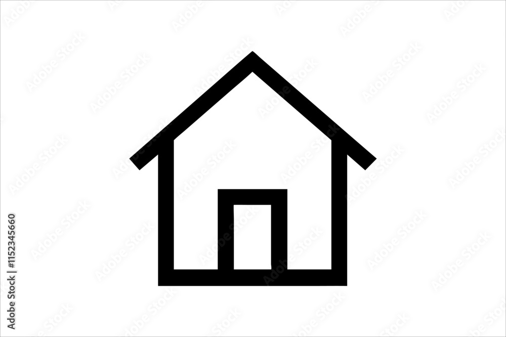 Simple monochrome house icon set Simple monochrome house icon set