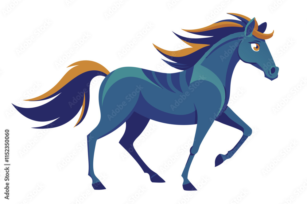 Obraz premium Stunning, healthy horse vector illustration showcasing elegance and vitality
