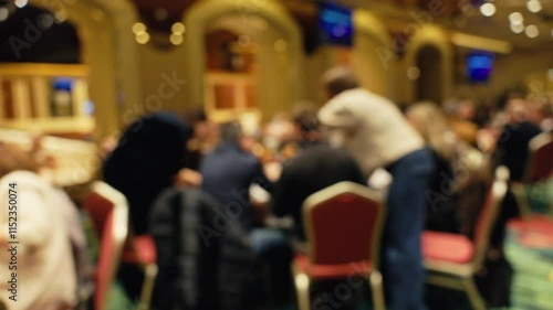 Wallpaper Mural A Blurred Background Featuring a Social Gathering with Women Engaged at a Round Table, Creating a Festive Atmosphere Torontodigital.ca