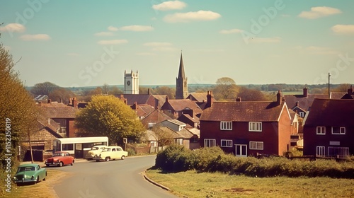  A small town in England. The photo was taken in 1970. The photo was taken from a distance.