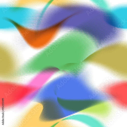 Halftone colored waves