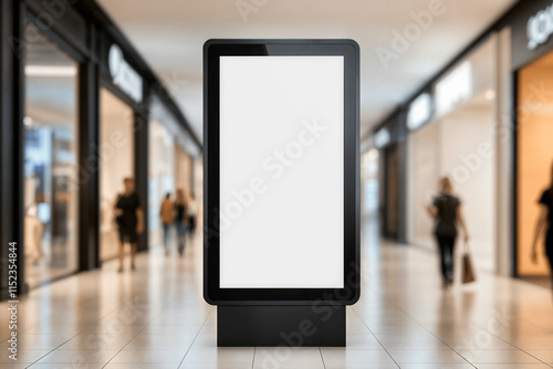 Digital Billboard in Modern Shopping Mall Walkway
