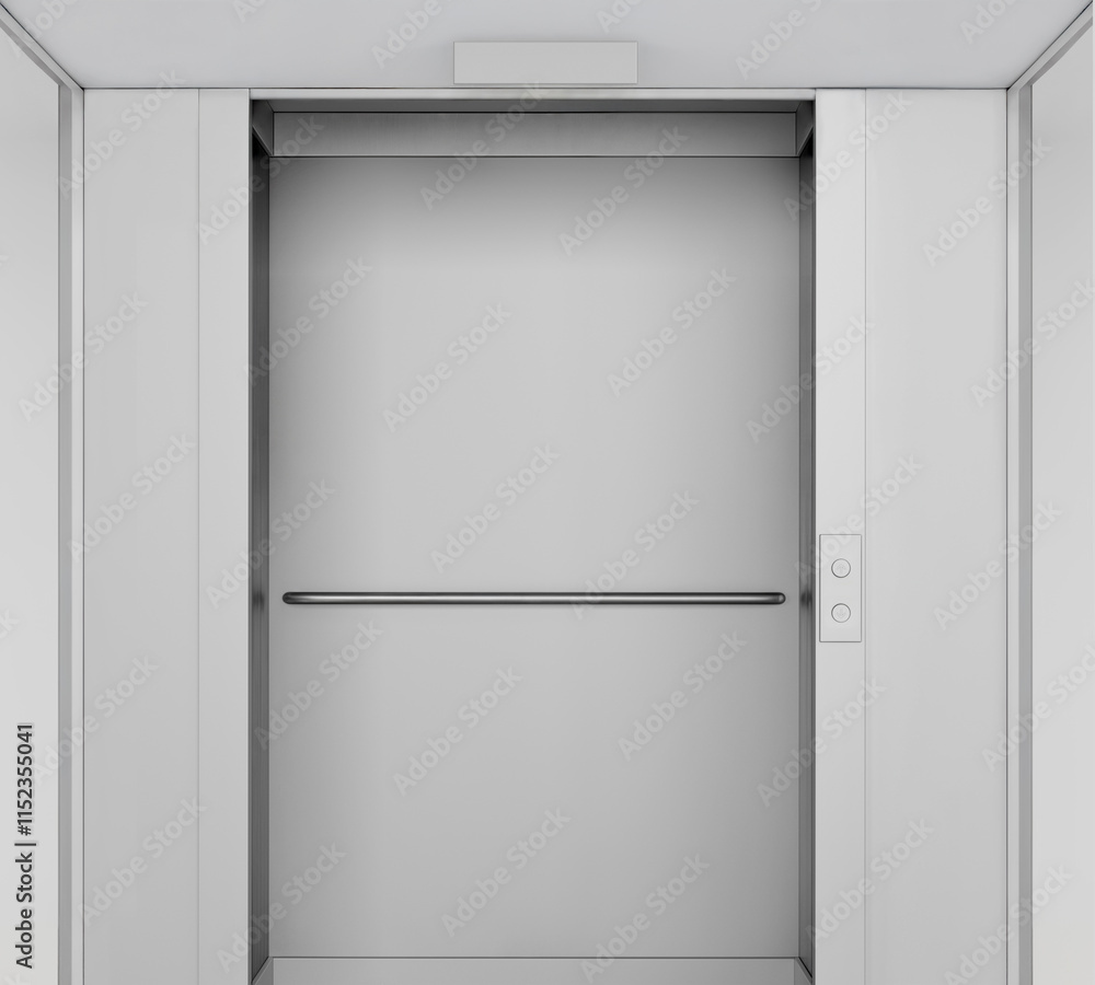 Modern Sleek Elevator Interior with Metallic Finish Modern Sleek Elevator Interior with Metallic Finish