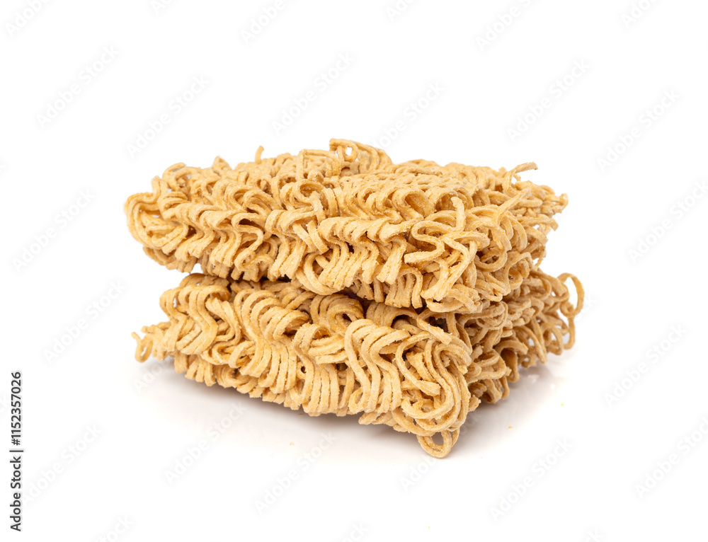 Raw Instant Rye Noodles Isolated, Dry Ramen Noodle, Uncooked Korea Vermicelli, Fast Chinese Pasta Raw Instant Rye Noodles Isolated, Dry Ramen Noodle, Uncooked Korea Vermicelli, Fast Chinese Pasta