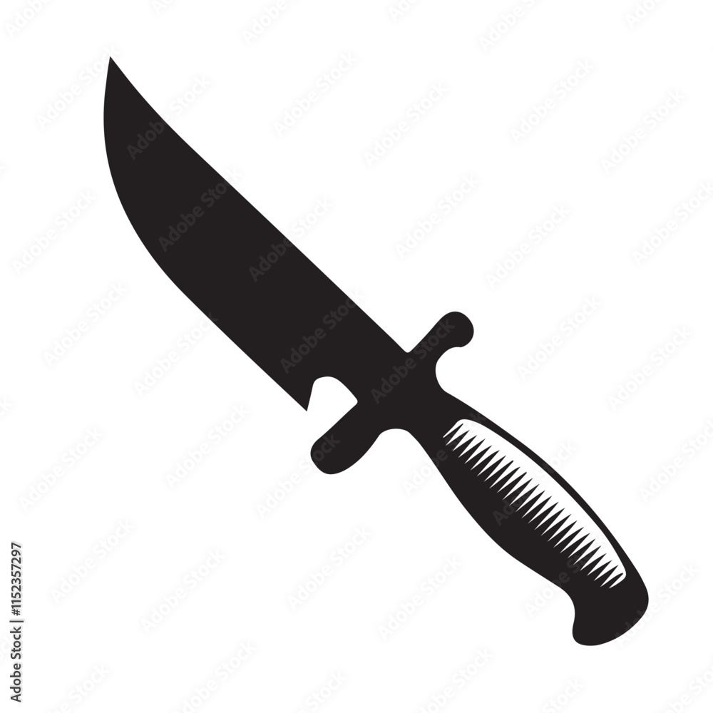 Simple Black and White Chef's Knife Illustration Simple Black and White Chef's Knife Illustration