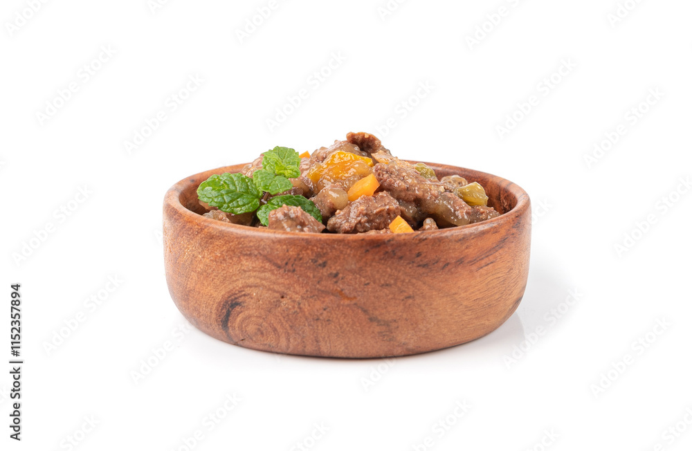 Pet Food, Wet Food for Cats, Dog Canned Pate, Soft Pet Food on White Pet Food, Wet Food for Cats, Dog Canned Pate, Soft Pet Food on White