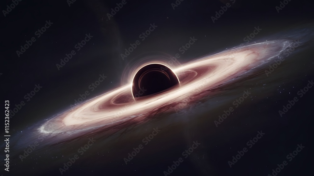 Obraz premium A black hole's gravitational pull in deep space.