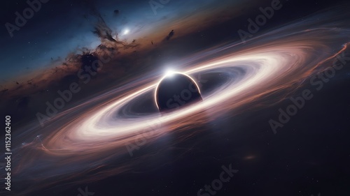 A black hole's gravitational pull in deep space.