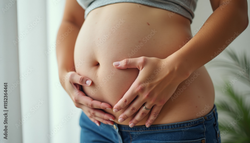 Loving Touch on a Pregnant Belly Loving Touch on a Pregnant Belly