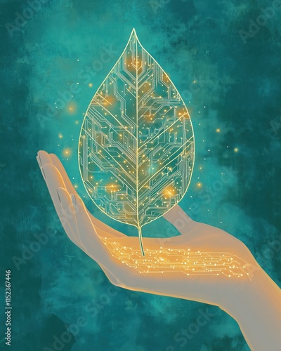 Blatt-Symbolik in digitalisierter Umweltdarstellung