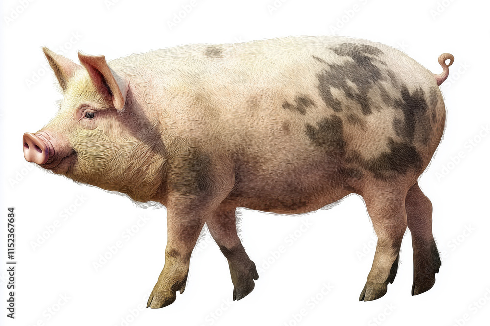 A animal from a farm on isolated white background A animal from a farm on isolated white background