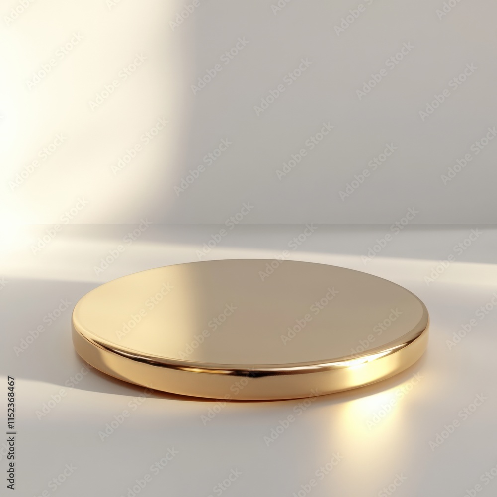 gold round pedestal on white background gold round pedestal on white background