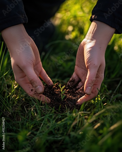 Hände pflanzen Samen in Erde