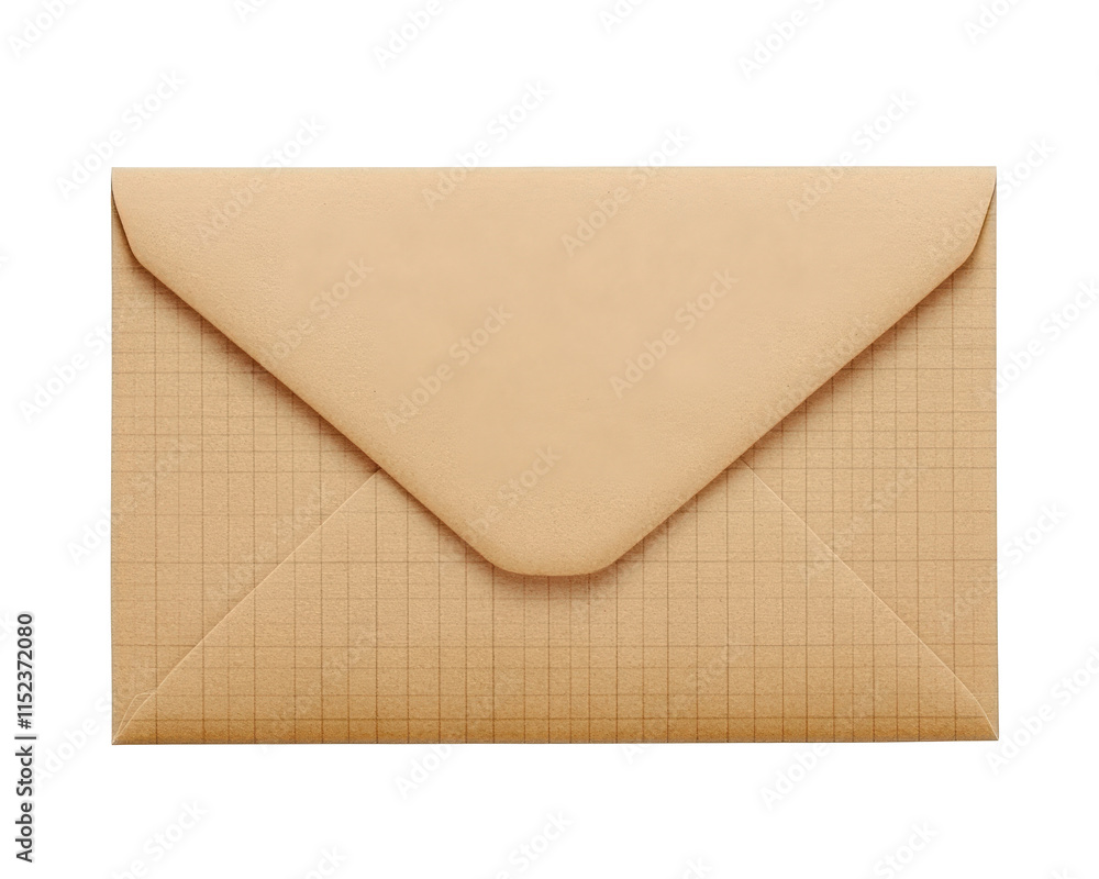 Isolated Brown Envelope with Grid Pattern Isolated Brown Envelope with Grid Pattern