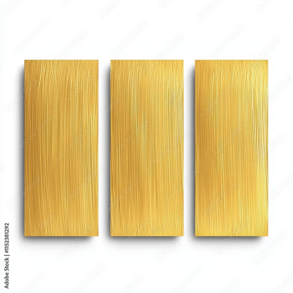 Abstract Golden Textures in Three Vertical Panels for Modern Decor Abstract Golden Textures in Three Vertical Panels for Modern Decor