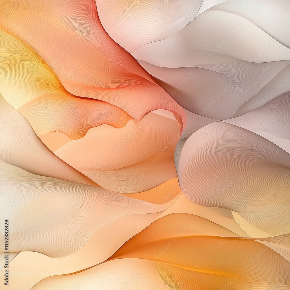 Soft Flowing Abstract Waves in Warm Tones of Peach and Cream Soft Flowing Abstract Waves in Warm Tones of Peach and Cream
