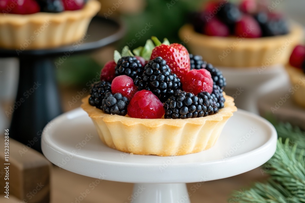 baking desserts, small berry tarts in a cozy kitchen, with baking ingredients and seasonal decor around, creating an inviting atmosphere baking desserts, small berry tarts in a cozy kitchen, with baking ingredients and seasonal decor around, creating an inviting atmosphere