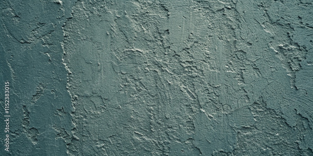 Fototapeta premium Dark sage green wall texture background. Paint. Rough brush strokes. Old scratched, uneven, dirty and distressed surface. Up close.