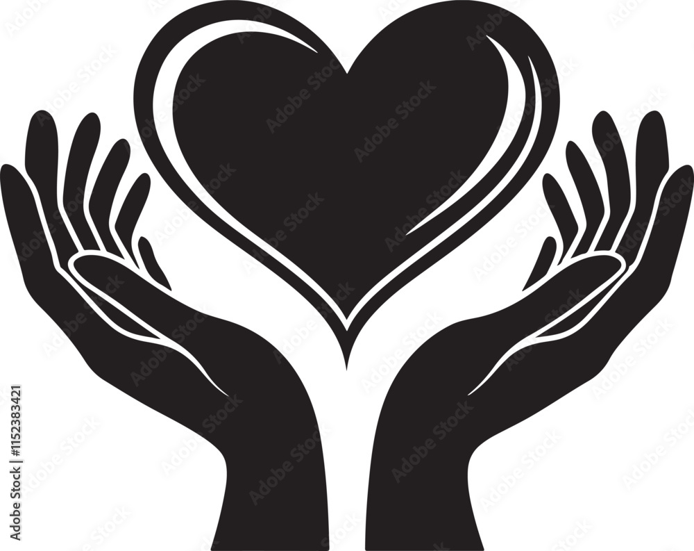 Obraz premium hands holding heart vector