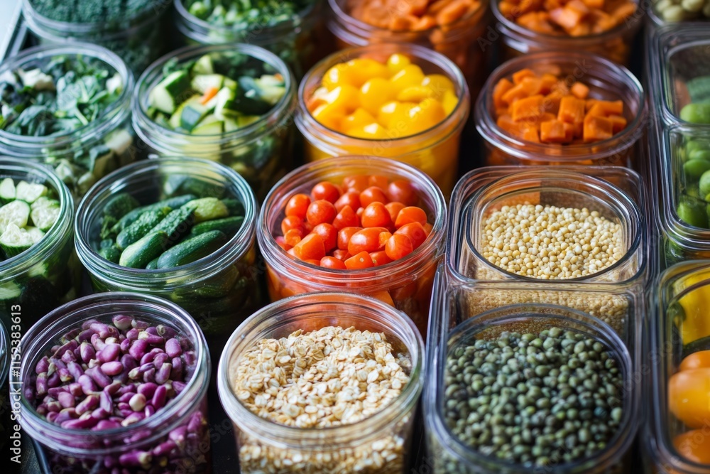 Vibrant Healthy Meal Prep Display Vibrant Healthy Meal Prep Display