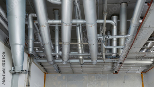 Ducted pipe system for ventilation and air conditioning. Air recuperation.
