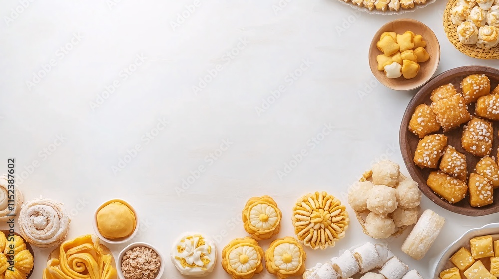 Elegant Display of Colorful and Tempting Sweets Elegant Display of Colorful and Tempting Sweets