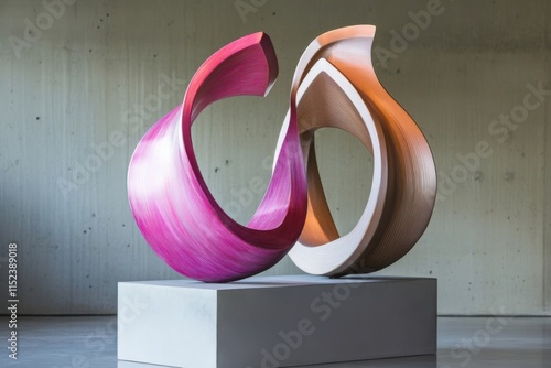 Wallpaper Mural two abstract sculptures on a gray pedestal Torontodigital.ca