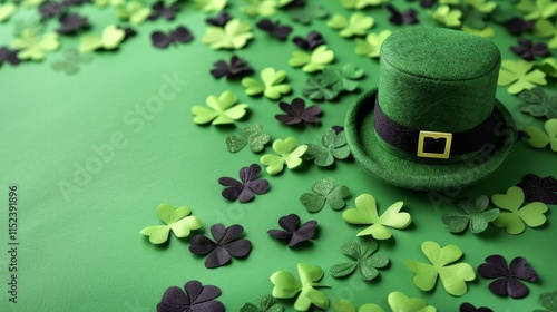 Vibrant stpatrick s day celebration featuring a lively green backdrop and festive elements photo