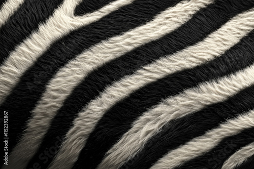 Striking patterns of a zebra showcasing its unique black and white stripes in nature. Generative AI photo