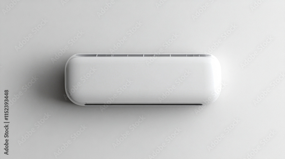 Fototapeta premium Modern wall-mounted air conditioner on minimalist background