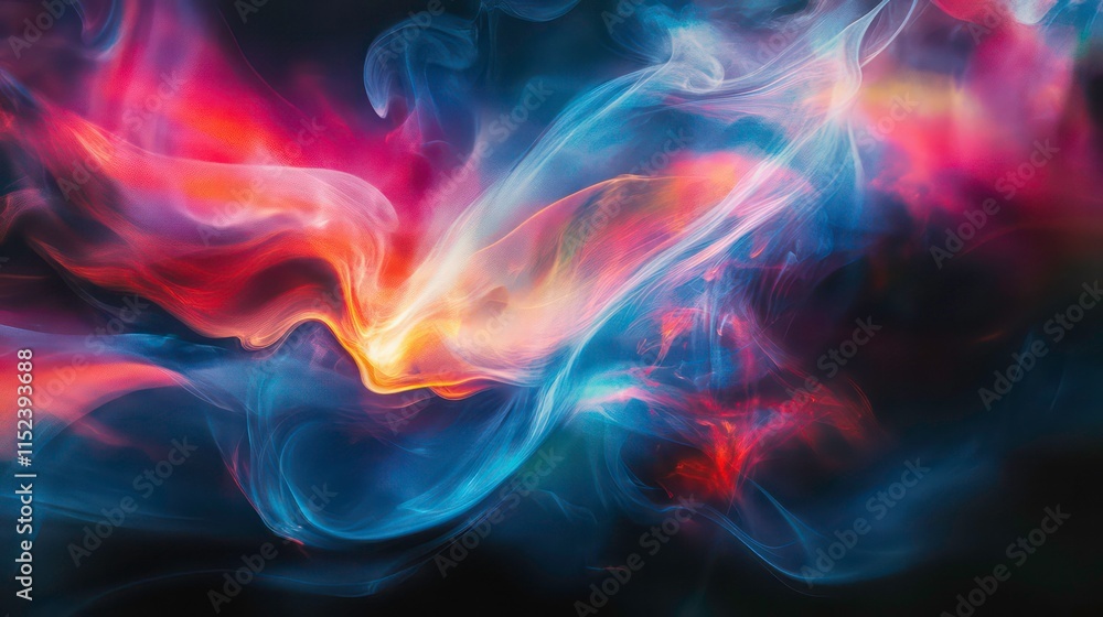 Abstract colorful smoke swirls on black background. Abstract colorful smoke swirls on black background.
