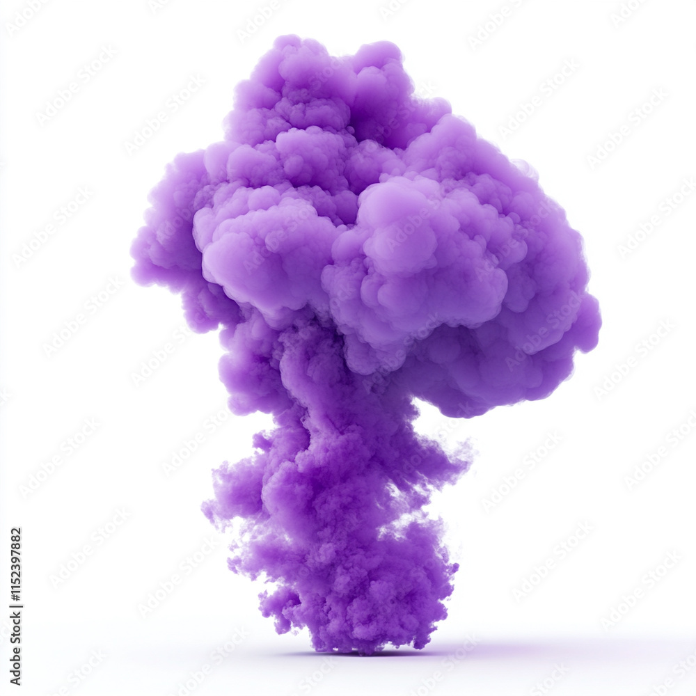 Fototapeta premium purple smoke isolated on white background