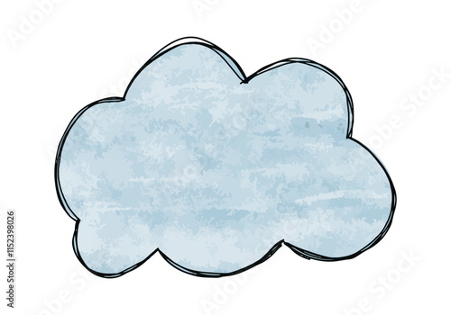 Cloud hand drawn watercolor vector illustration.