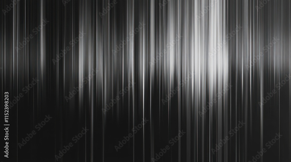 Obraz premium Abstract image featuring vertical lines in varying shades of black and white, creating a gradient effect.
