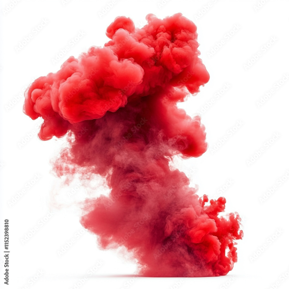Fototapeta premium red smoke isolated on white background