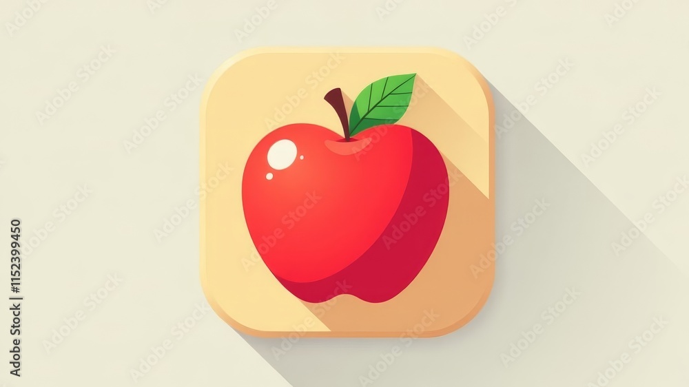 illustration of a stylized red apple on a plain background illustration of a stylized red apple on a plain background