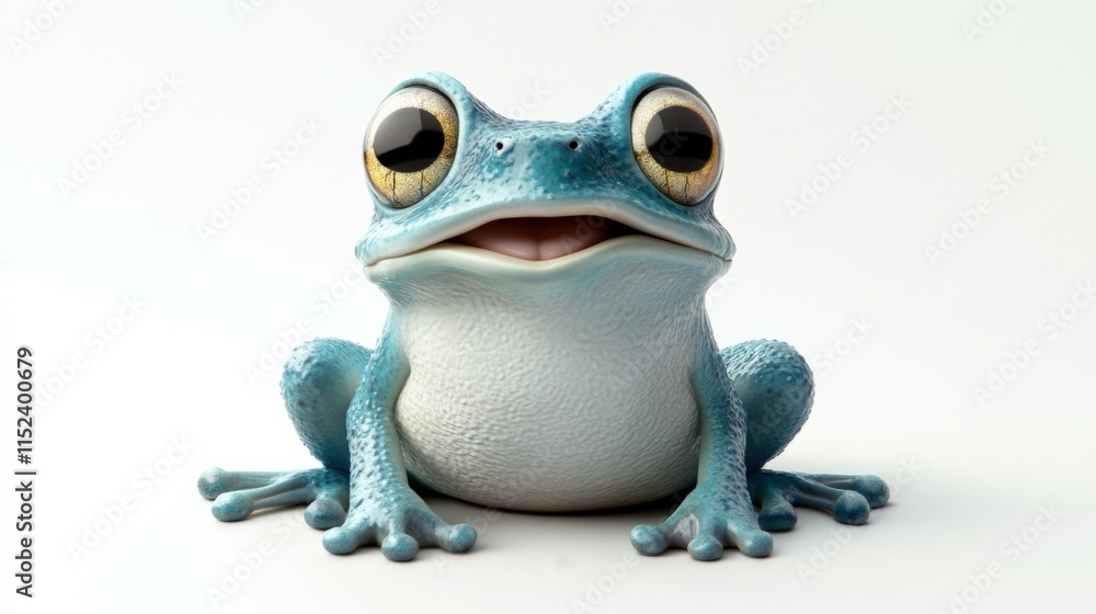 a cartoon blue frog with big eyes a cartoon blue frog with big eyes