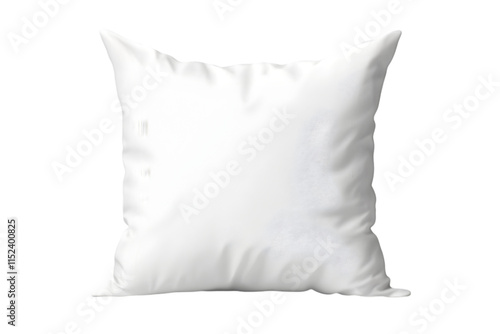 Blank white cushion with a soft texture on a transparent background, ideal for personalized designs, home decor, and textile projects with a modern, minimalist aesthetic