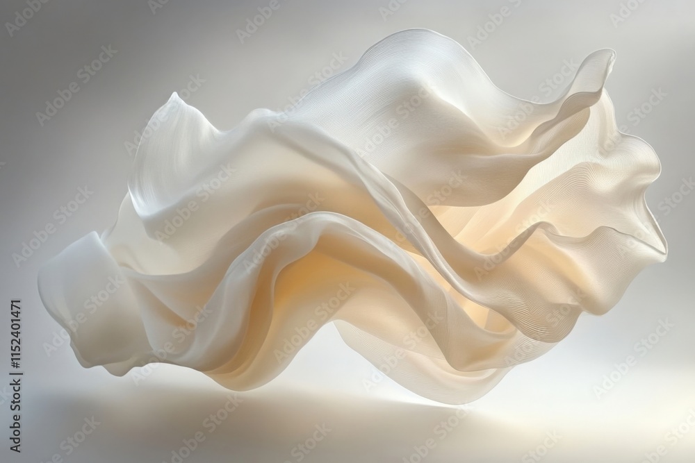 abstract flowing white fabric on a white background abstract flowing white fabric on a white background