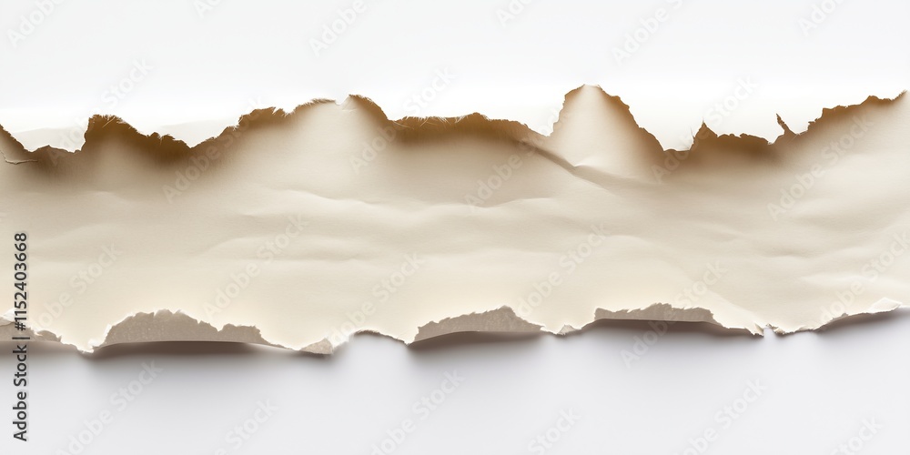 Fototapeta premium Ripped torn paper edges isolated on white background