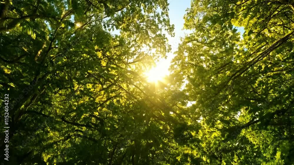 Drone rising over forest and flying off in the sun. Drone rising over forest and flying off in the sun.
