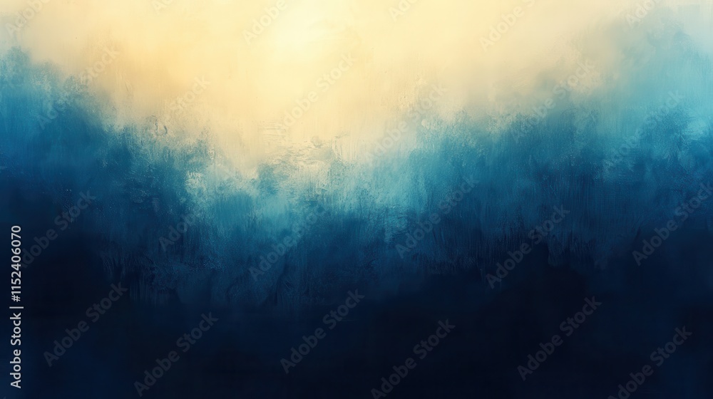Naklejka premium Subtle gradient of light transitioning from warm gold to cool blue, evoking a tranquil evening sky.