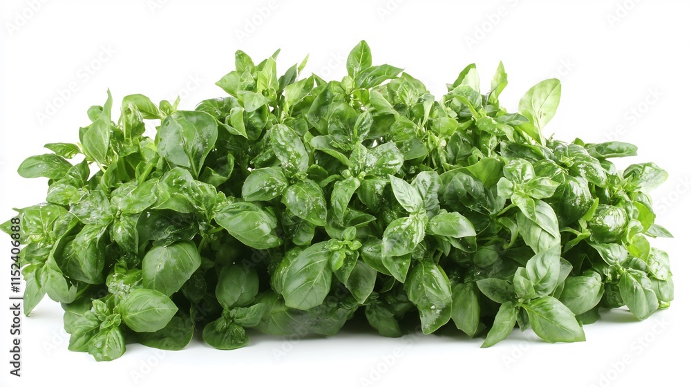 Fresh Green Basil Bunch, Culinary Herb, Aromatic Leaves Fresh Green Basil Bunch, Culinary Herb, Aromatic Leaves